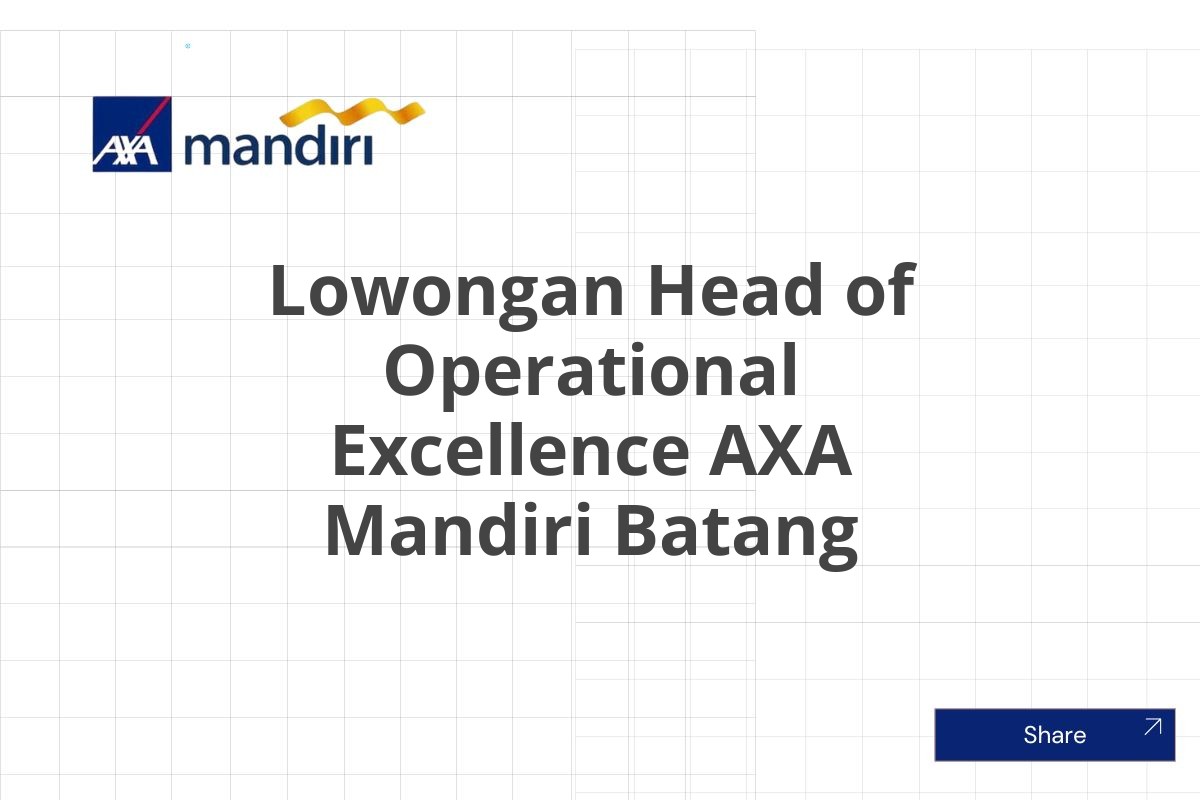 Lowongan Head of Operational Excellence AXA Mandiri Batang