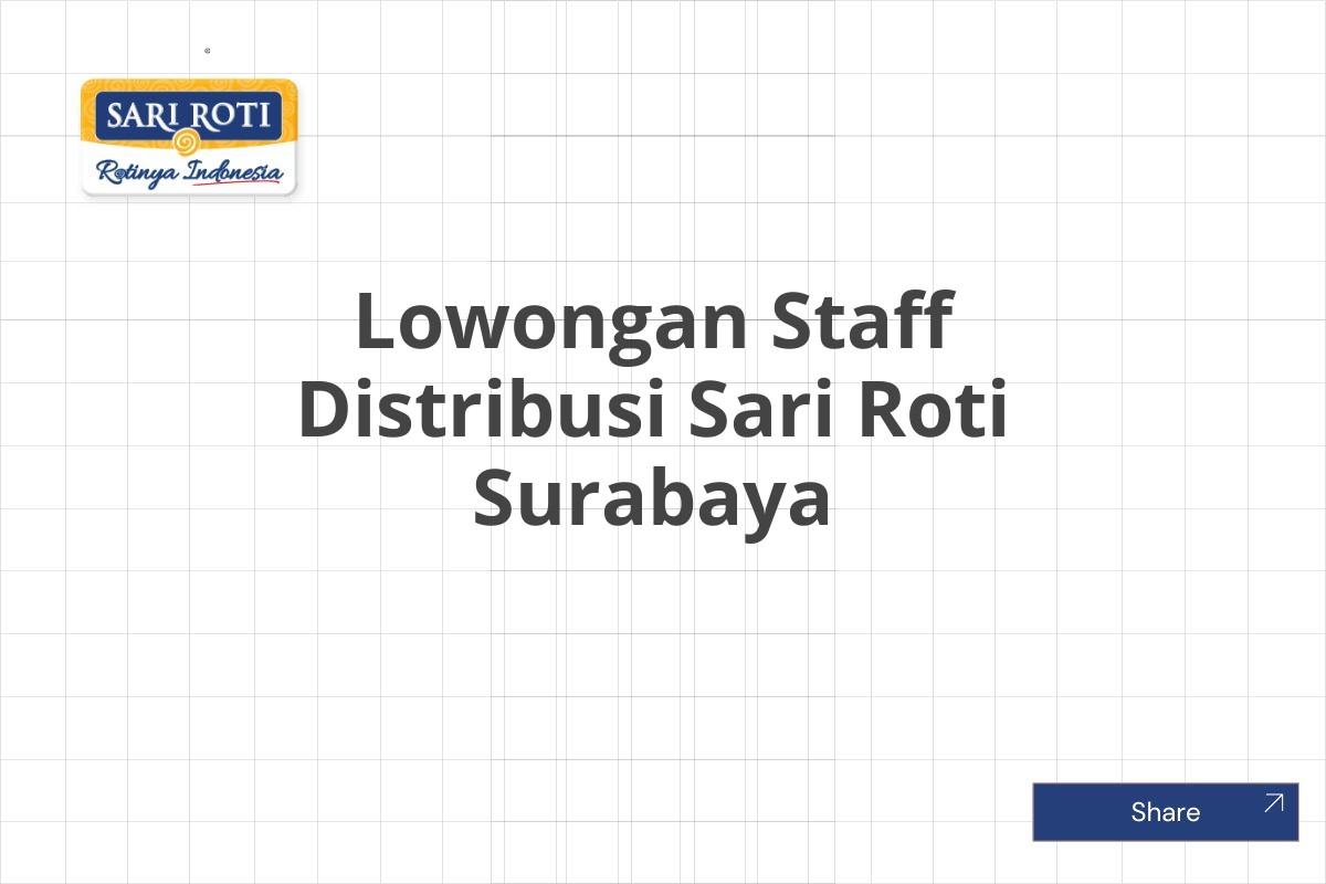 Lowongan Staff Distribusi Sari Roti Surabaya