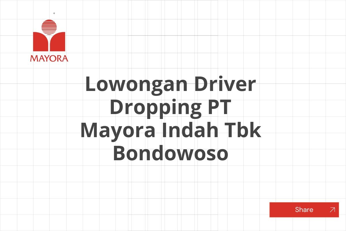 Lowongan Driver Dropping PT Mayora Indah Tbk Bondowoso