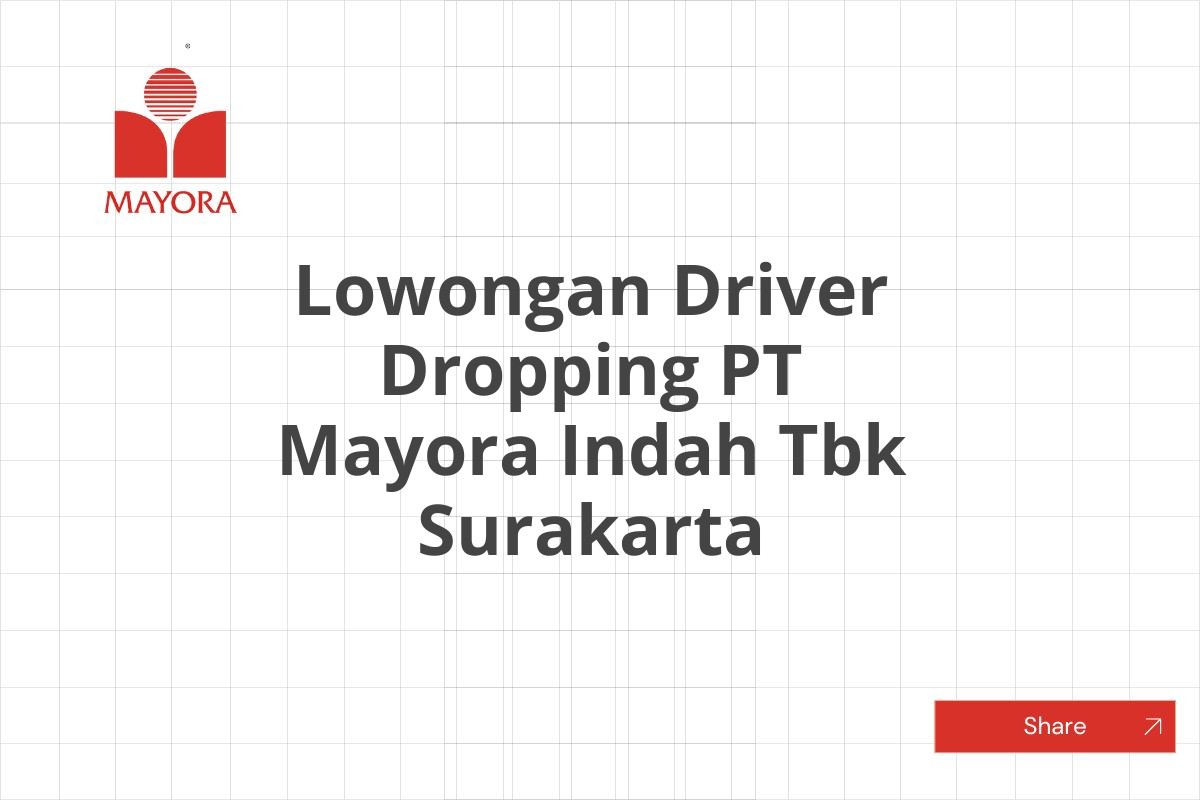 Lowongan Driver Dropping PT Mayora Indah Tbk Surakarta