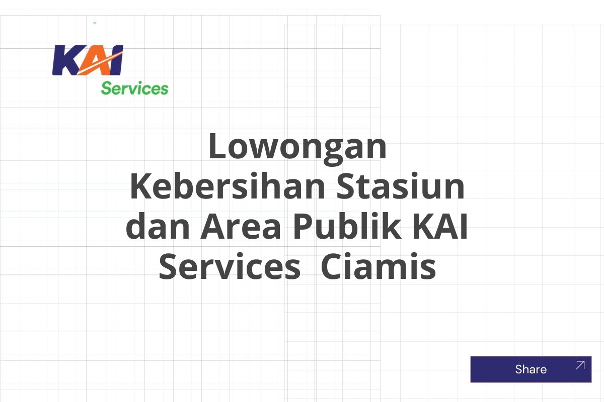 Lowongan Kebersihan Stasiun dan Area Publik KAI Services  Ciamis
