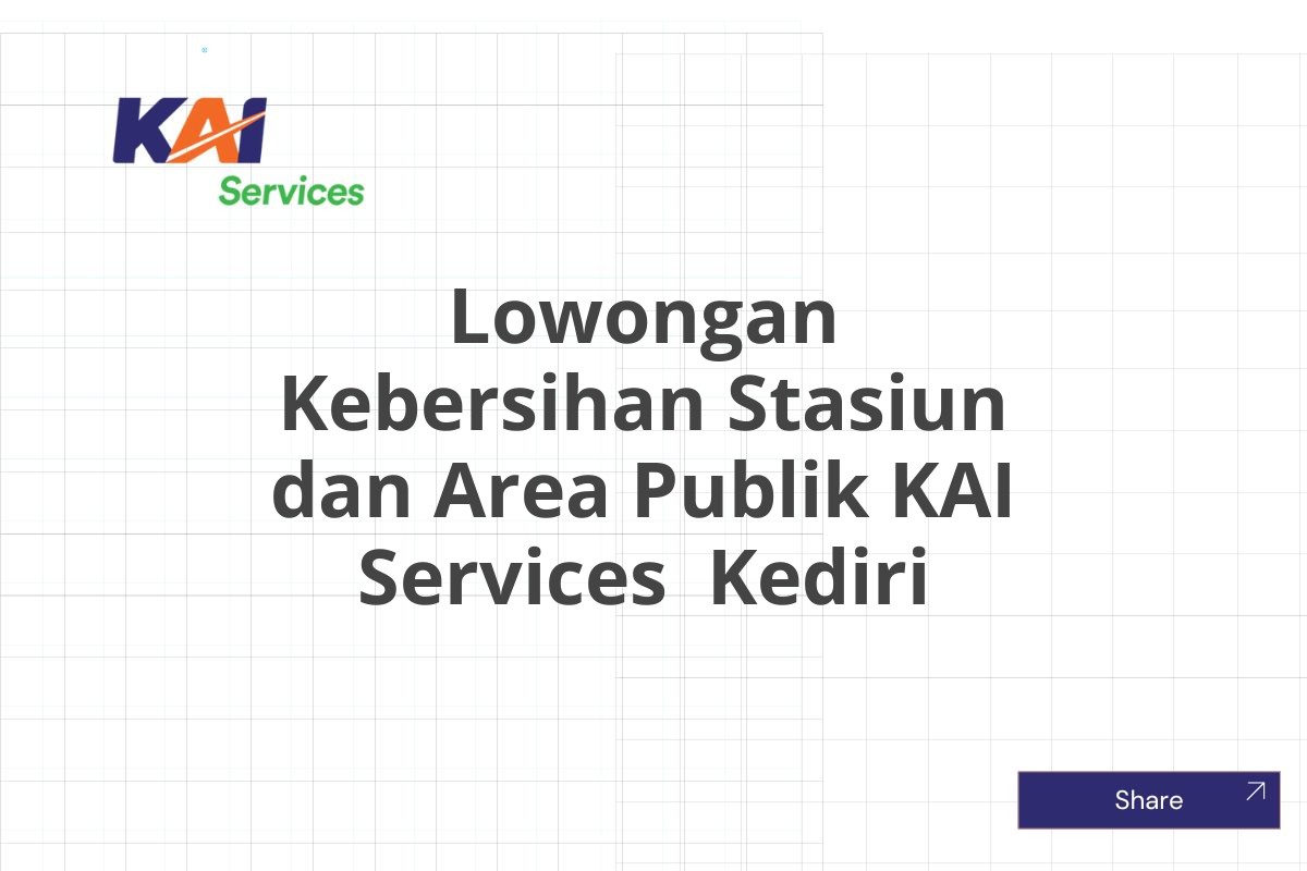 Lowongan Kebersihan Stasiun dan Area Publik KAI Services  Kediri