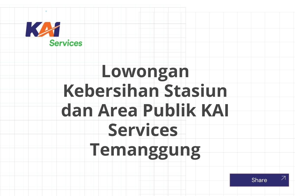 Lowongan Kebersihan Stasiun dan Area Publik KAI Services  Temanggung